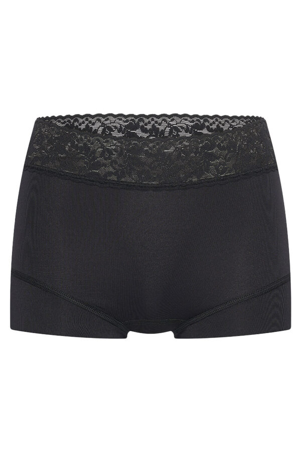 rj bodywear pure color lace short zwart cutout front