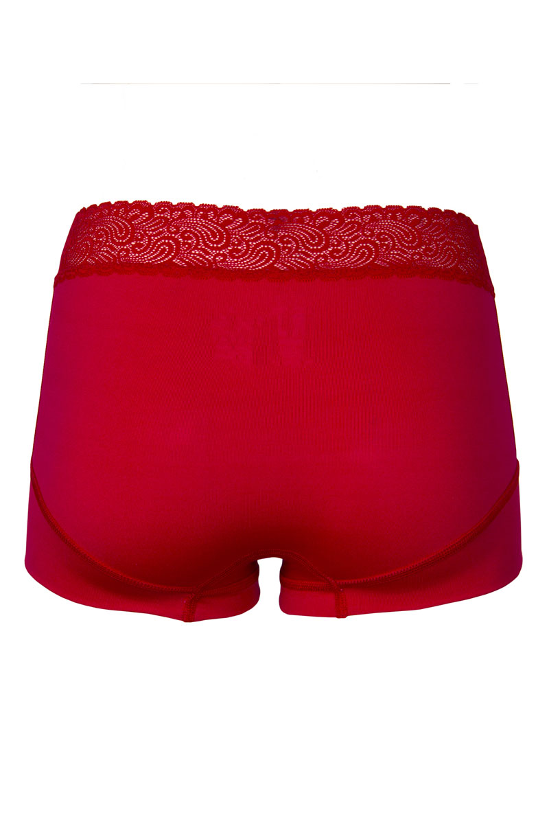RJ Pure Color Lace Dames Short donkerrood