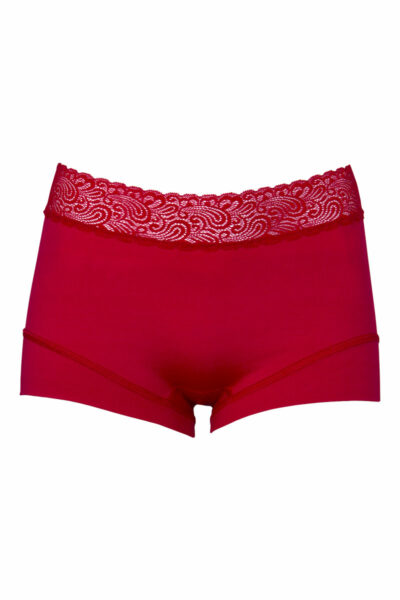 RJ Pure Color Lace Dames Short donkerrood