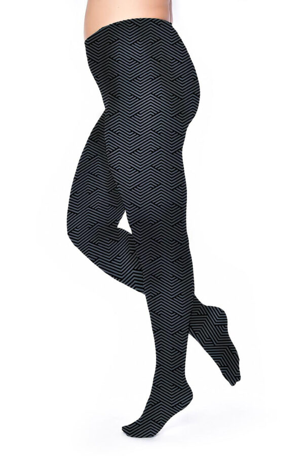 Panty 50 Denier Curvy Tights Zig Zag Pamela Mann slate