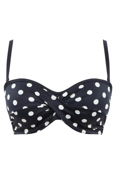 Voorgevormde bandeau bikini top Panache Anya Riva Spot Navy
