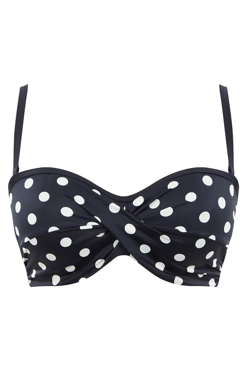 Voorgevormde bandeau bikini top Panache Anya Riva Spot Navy