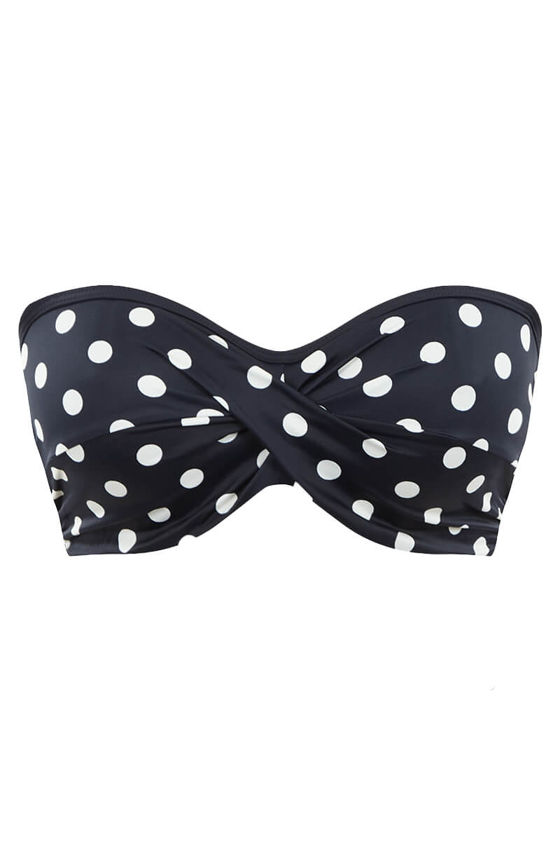 Voorgevormde bandeau bikini top Panache Anya Riva Spot Navy
