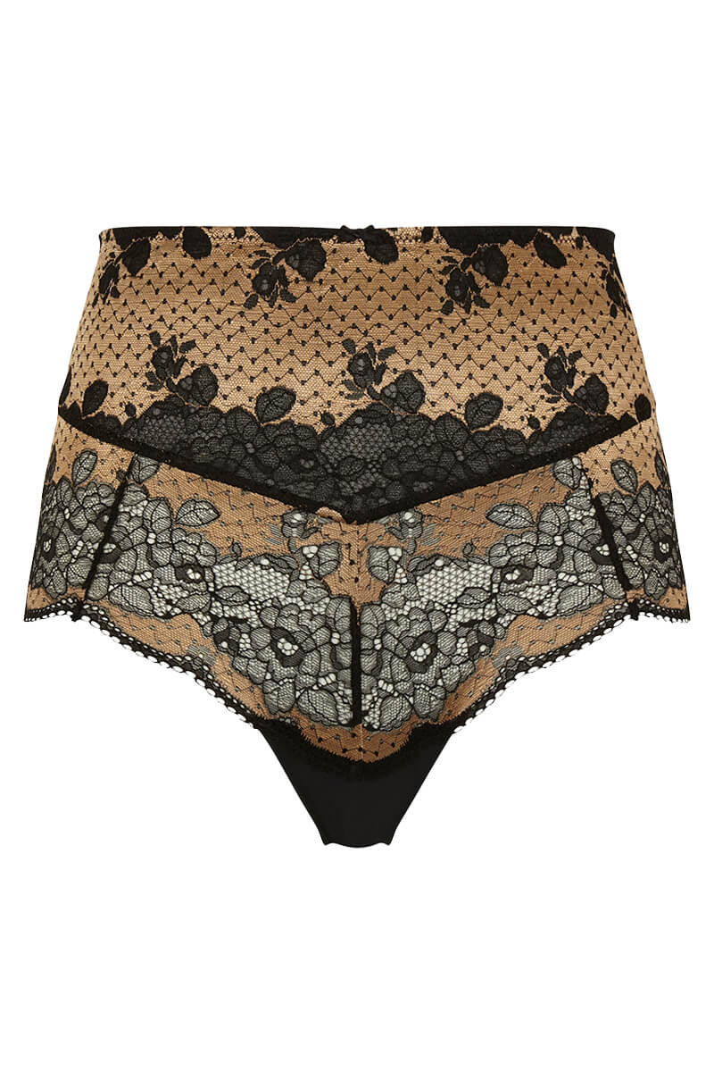 Hoge taille slip Panache Clara Black Vintage Gold