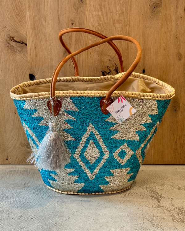 Bohemida Shopper Pailletten Zig-Zag Blauw Zilver