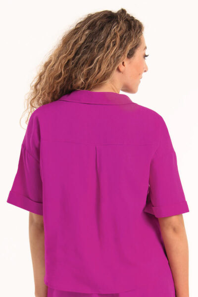 rosa faia oversized blous kitts shiny basics back crop
