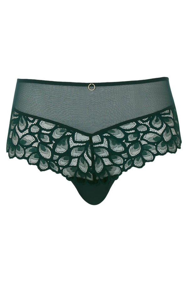 panache allure high waist brazilian forest green cutout
