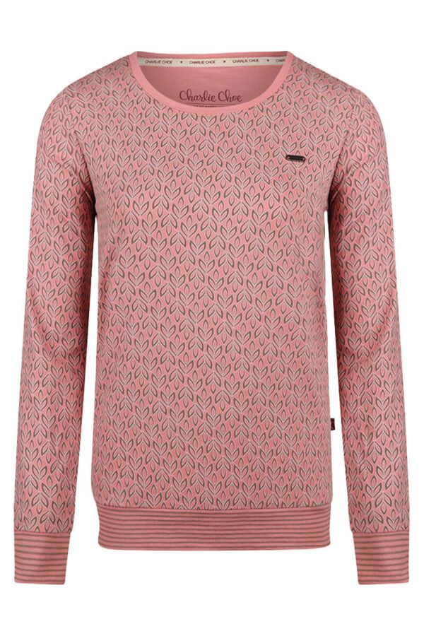 charlie choe cozy days pullover roze cutout front