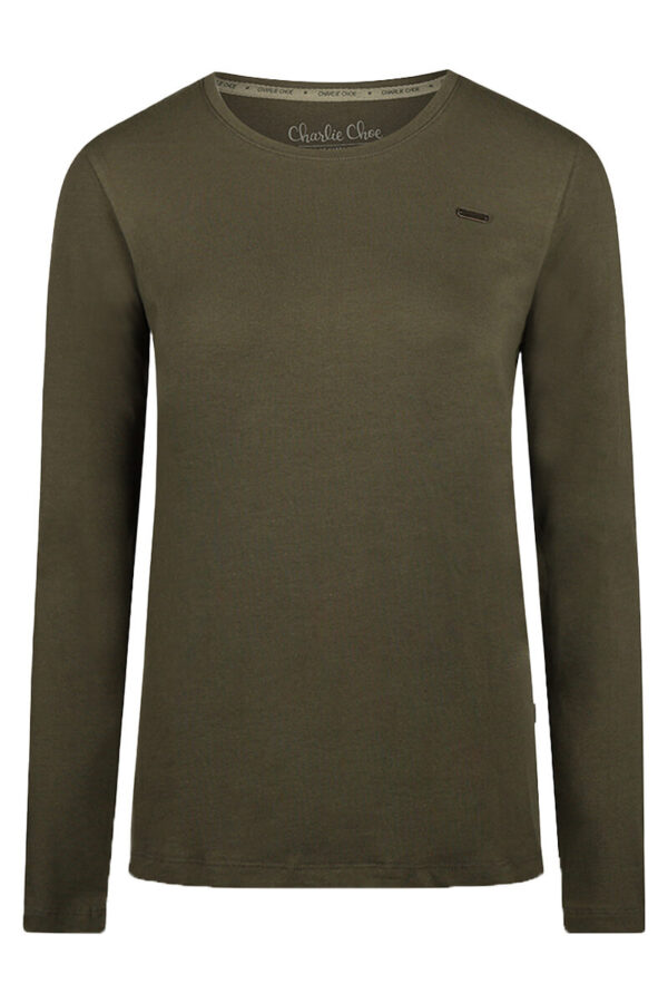charlie choe lovely nights longsleeve donkergroen cutout front