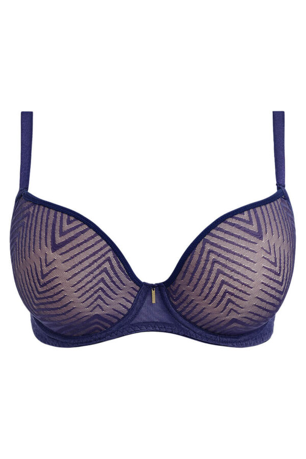 freya tailored voorgevormde plunge bh dark sapphire cutout