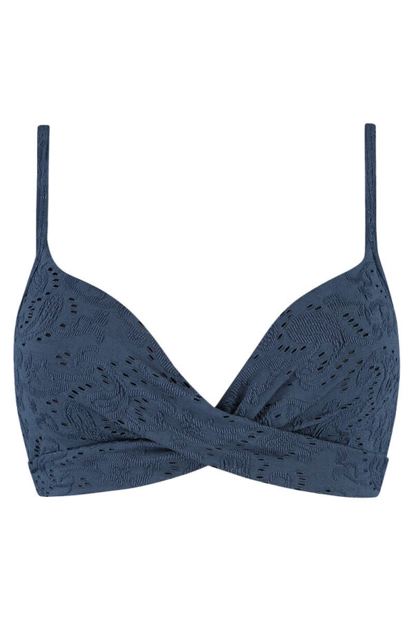 beachlife twist bikini top nightsky embroidery cutout