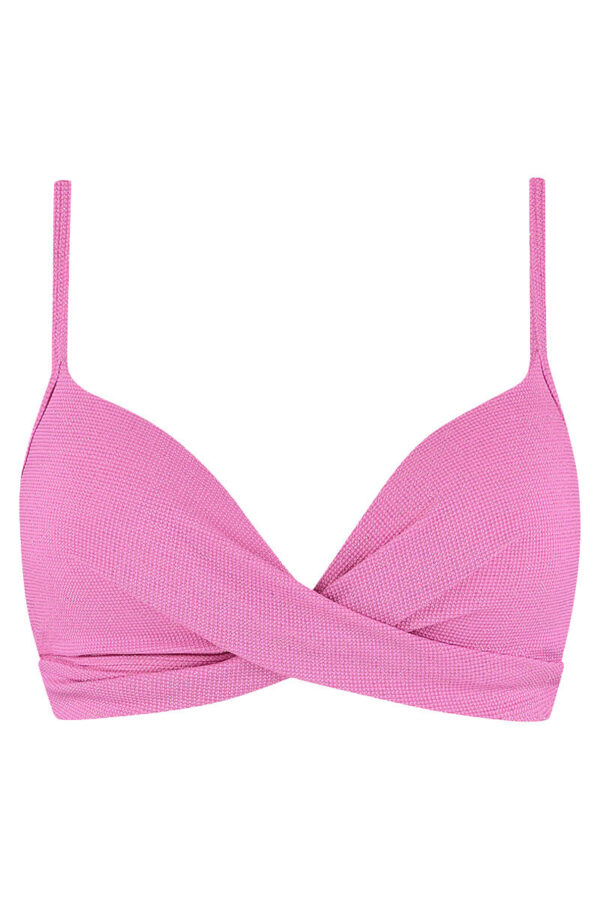 beachlife twist bikini top pink shimmer cutout