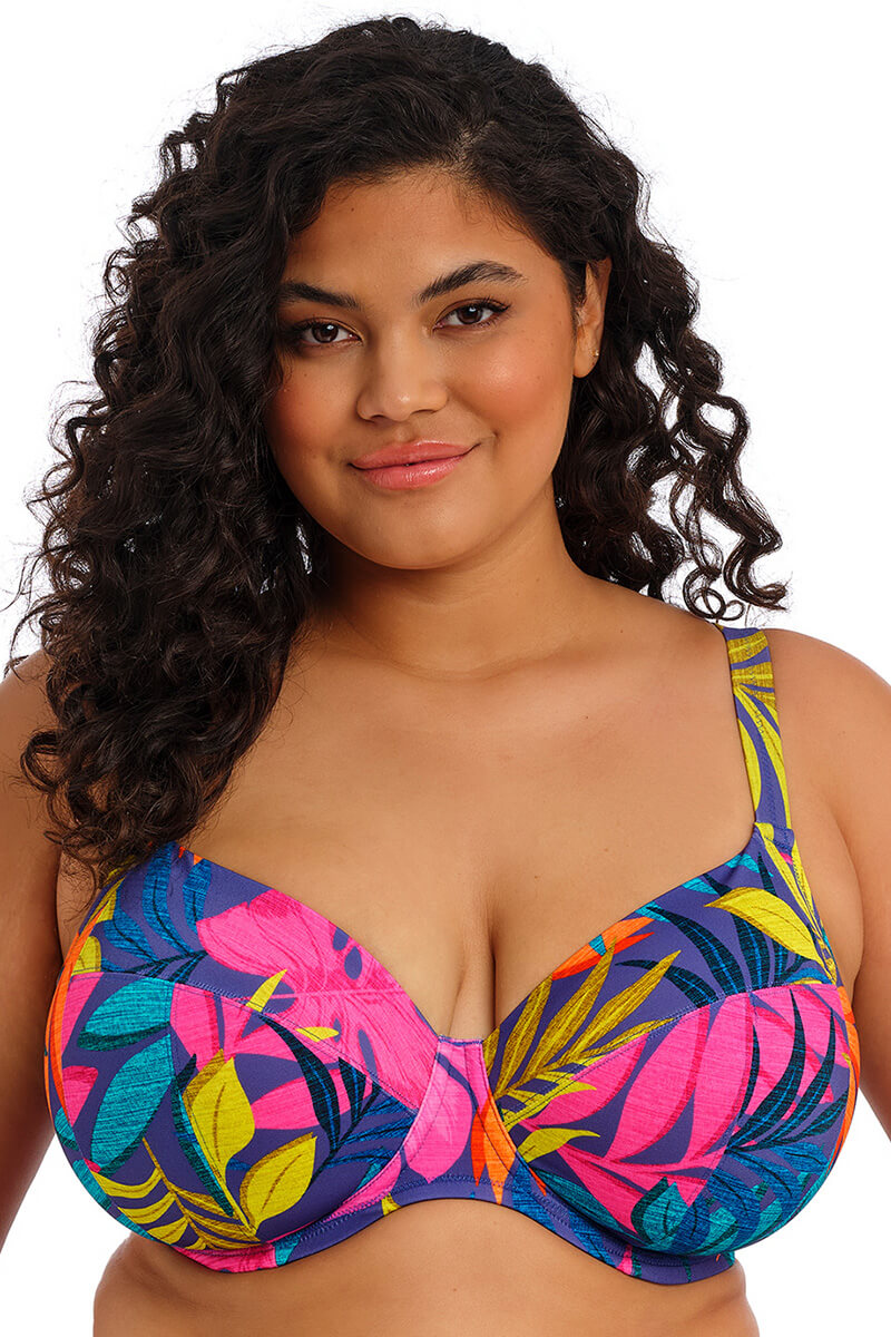 elomi porto rafti plunge bikinitop indigo front crop