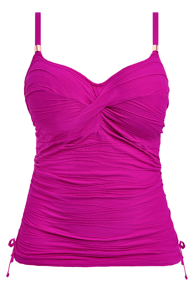 fantasie beach waves tankini top bright fuchsia cutout