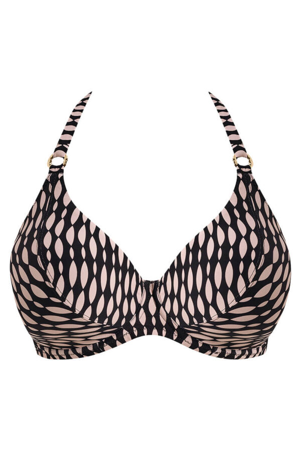 fantasie shell bay halter bikini top desert blush cutout