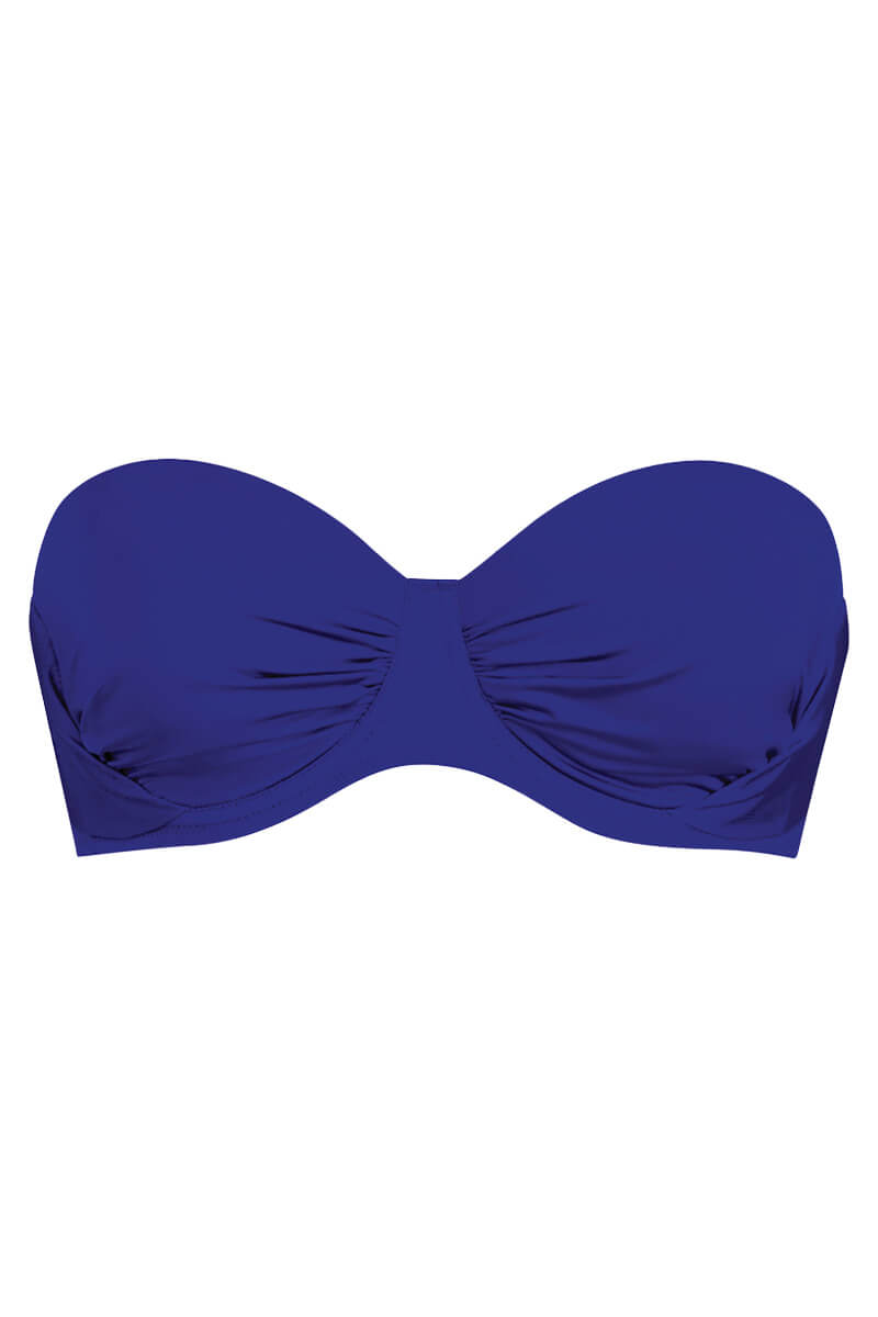 rosa faia voorgevormde bikinitop catalina shiny basics blue violet cutout front strapless