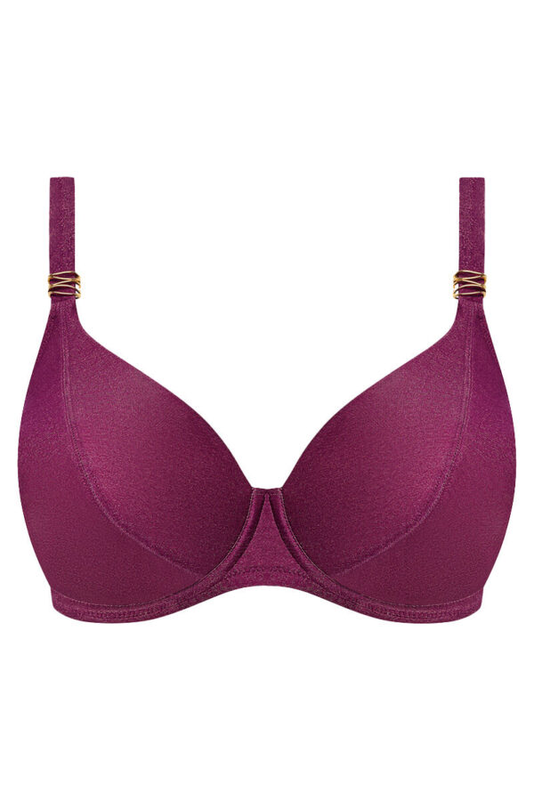 fantasie paros coast plunge bikini top berry shimmer cutout