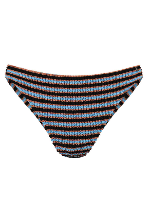 beachlife blue ribbed stripe brazilian bikinislip cutout