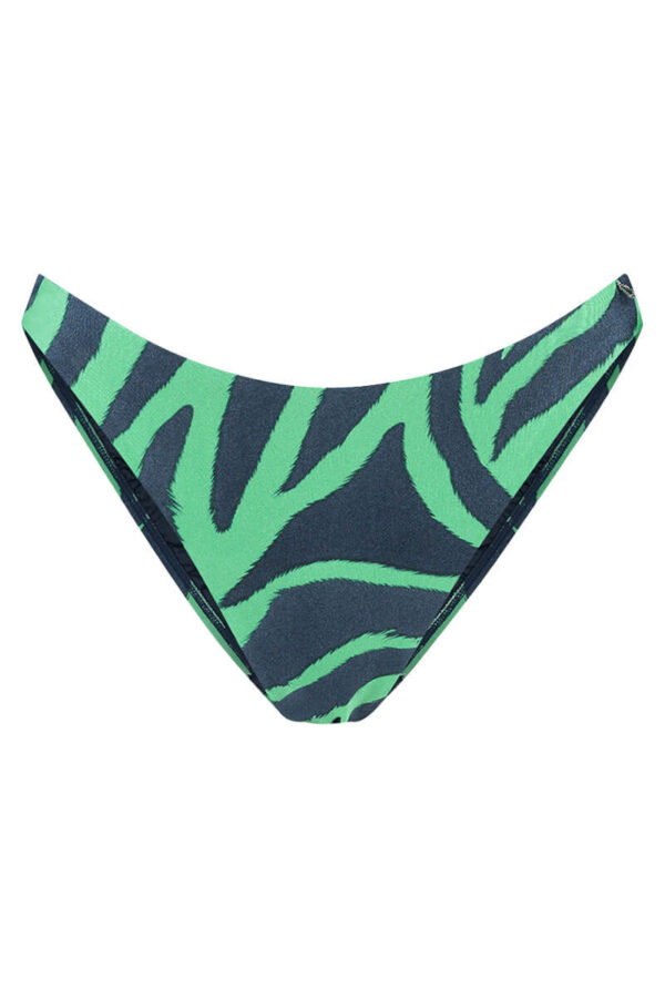 beachlife high leg bikinislip green tiger cutout