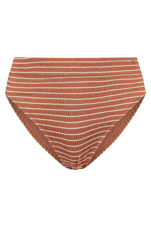 beachlife high waist bikinislip caramel stripe cutout