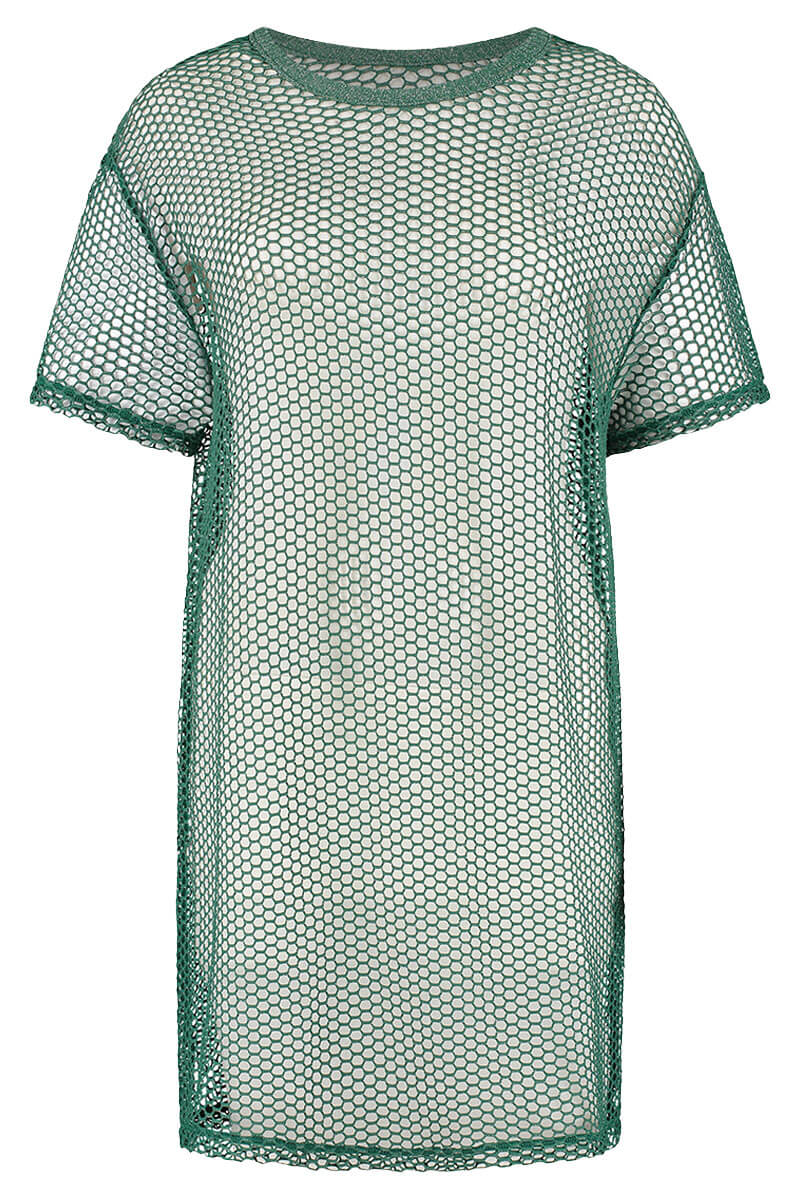 beachlife strandjurk green glitter cutout