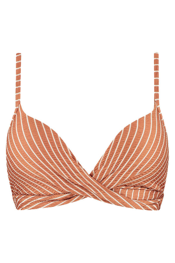 beachlife twisit bikini top caramel stripe cutout