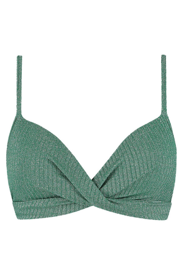 beachlife twist bikini top green glitter cutout