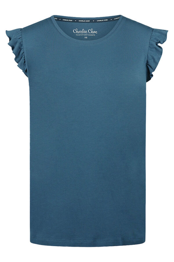 charlie choe amalfi coast pyjama top navy cutout front