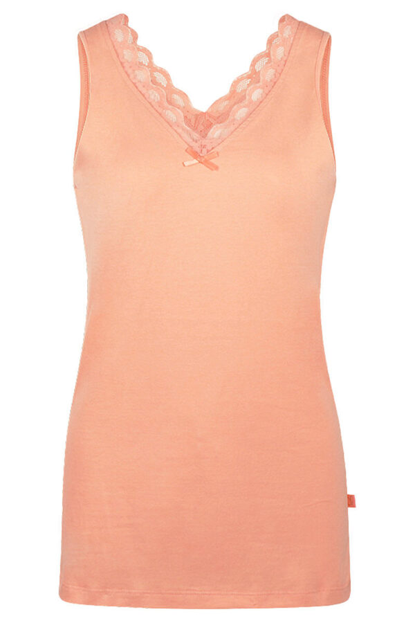 charlie choe lace pyjama top peach cutout front