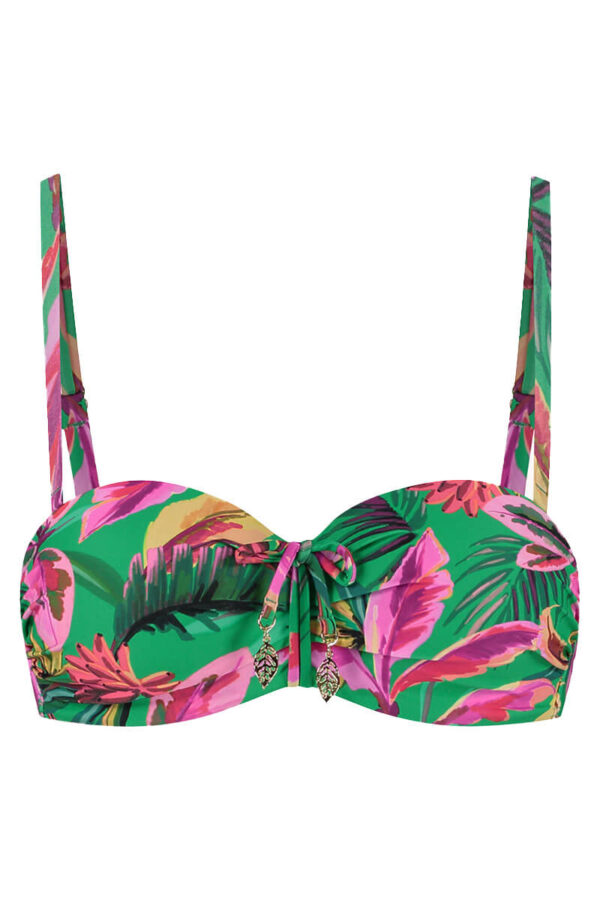 cyell voorgevormde bandeau bikini top floral forest cutoutt