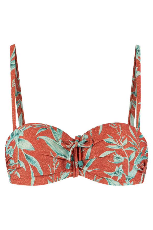 cyell voorgevormde bandeau bikini top rusty rose cutout