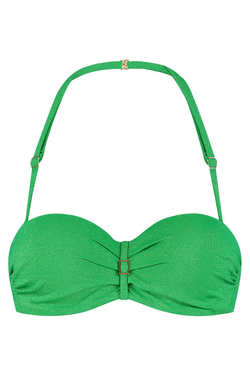 cyell voorgevormde bandeau bikini top sparkling halter cutout