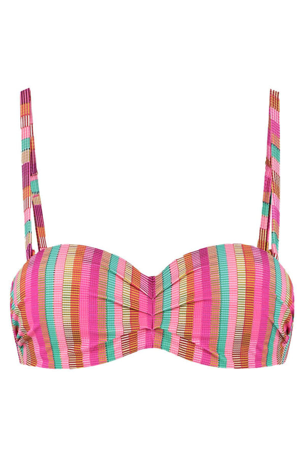 cyell voorgevormde bandeau bikini top tropical lines cutout straps