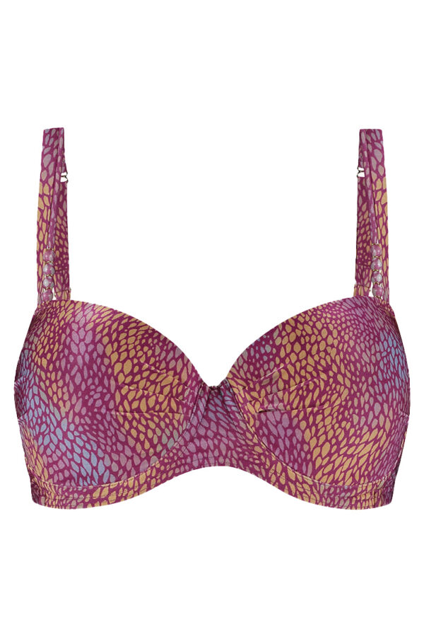 cyell voorgevormde hele cup bikini top burgundy drops cutout