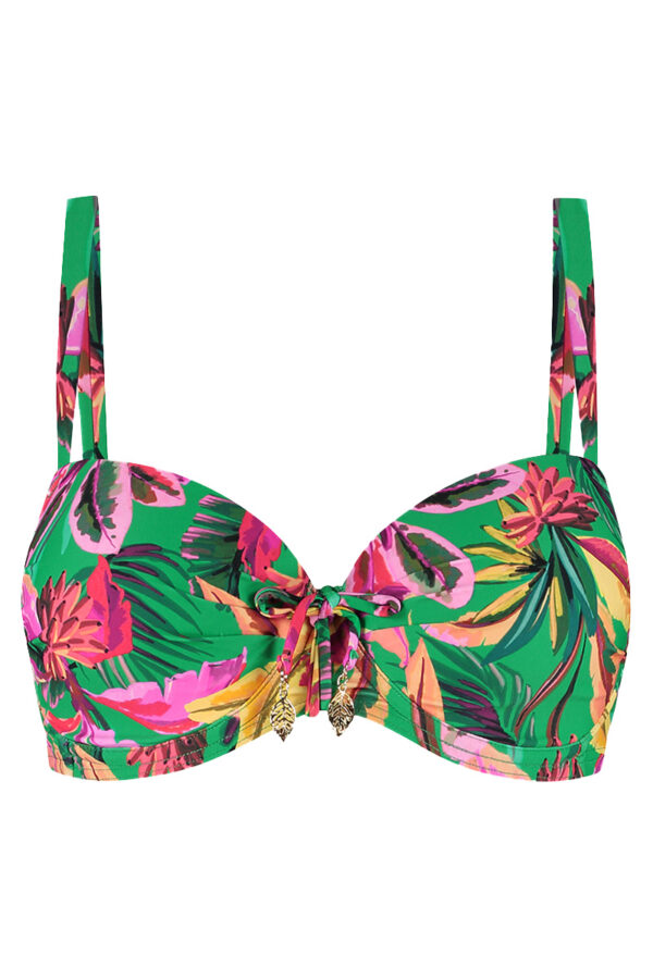 cyell voorgevormde hele cup bikini top floral forest cutout