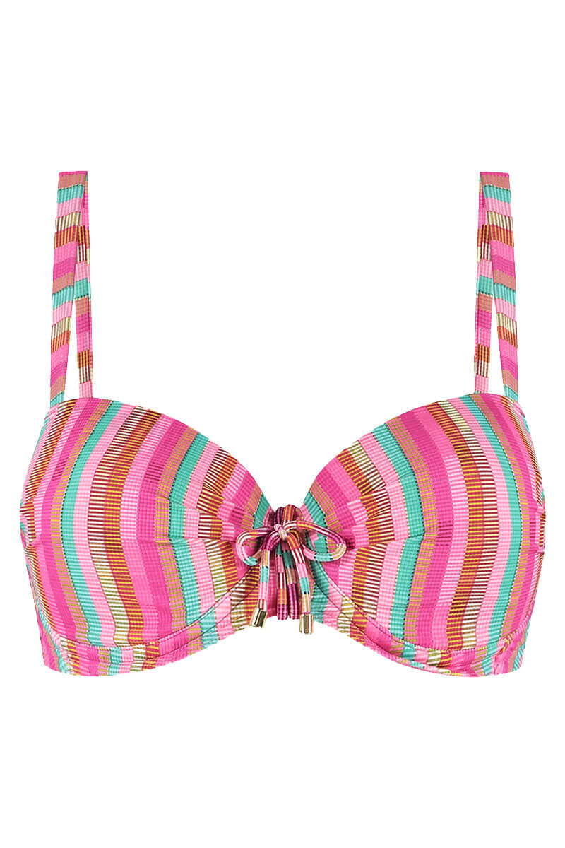 cyell hele cup bikini top tropical lines cutout