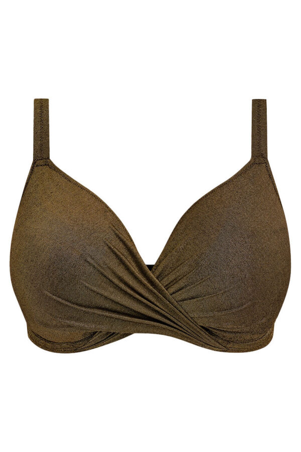 elomi sunset shimmer plunge bikinitop gold rush cutout