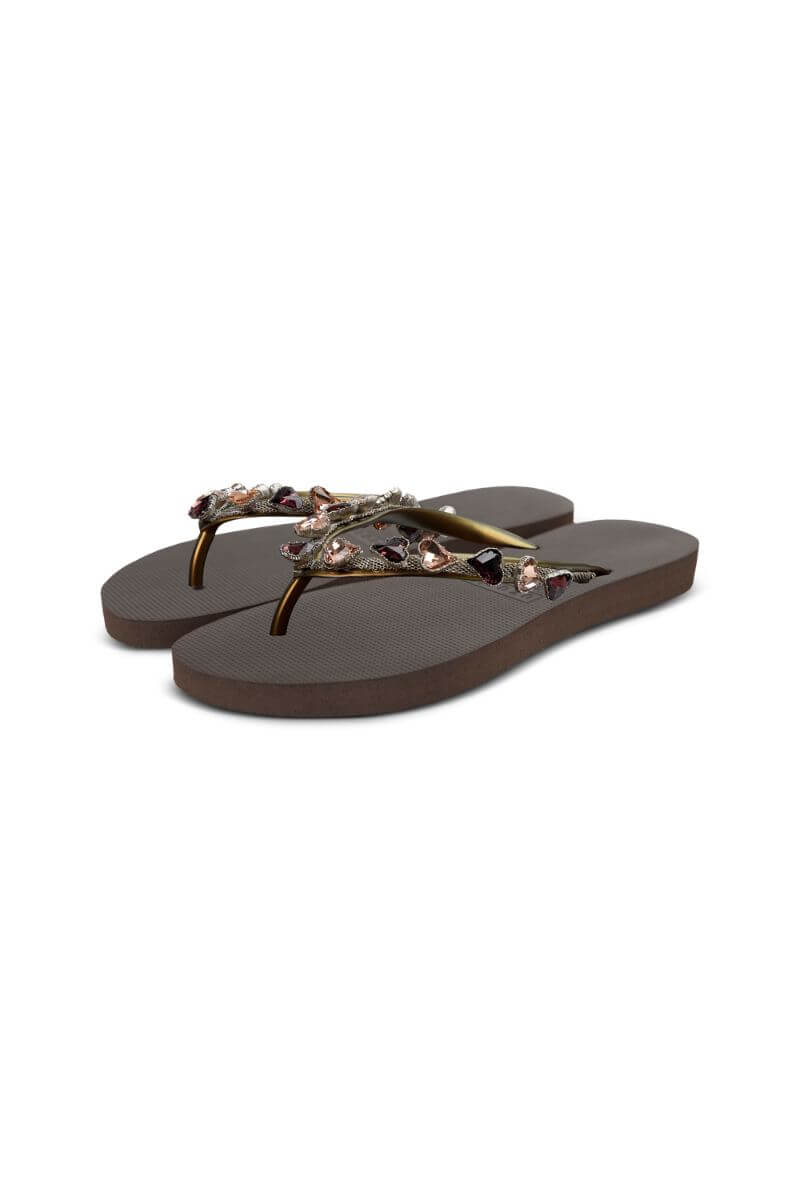 slippers uzurii heart bronze coffee 3