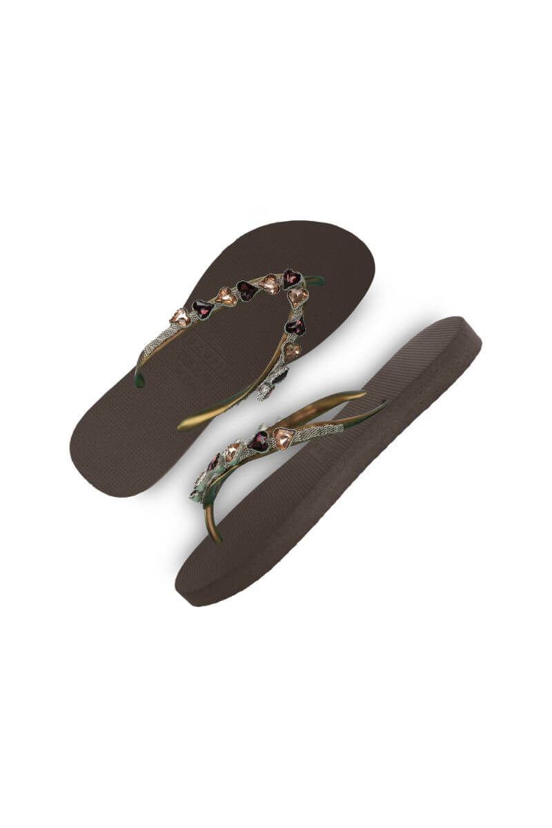slippers uzurii heart bronze coffee 4