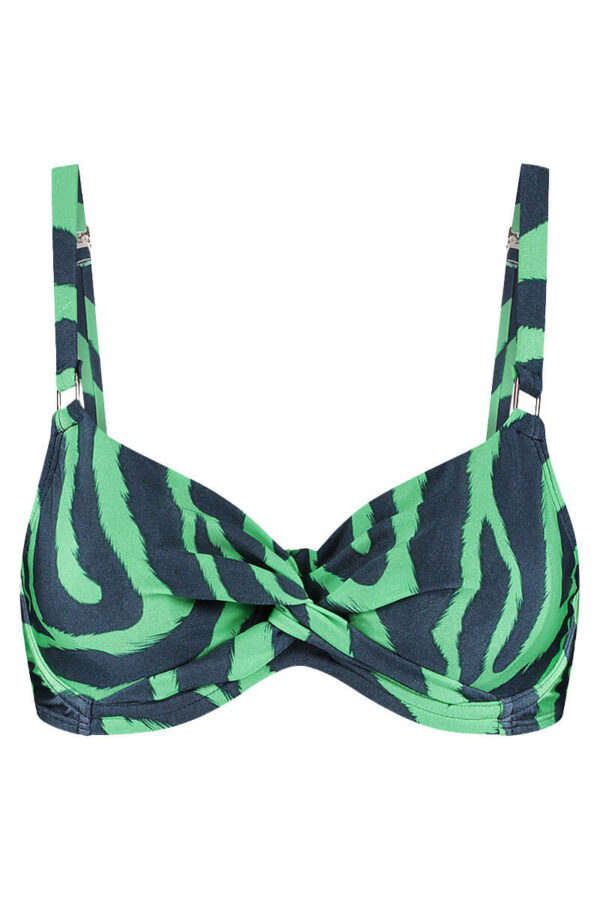 beachlife bikini top green tiger cutout