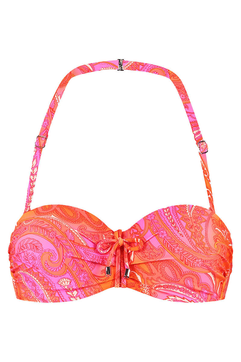 cyell voorgevormde bandeau bikinitop paisley breeze cutout halter