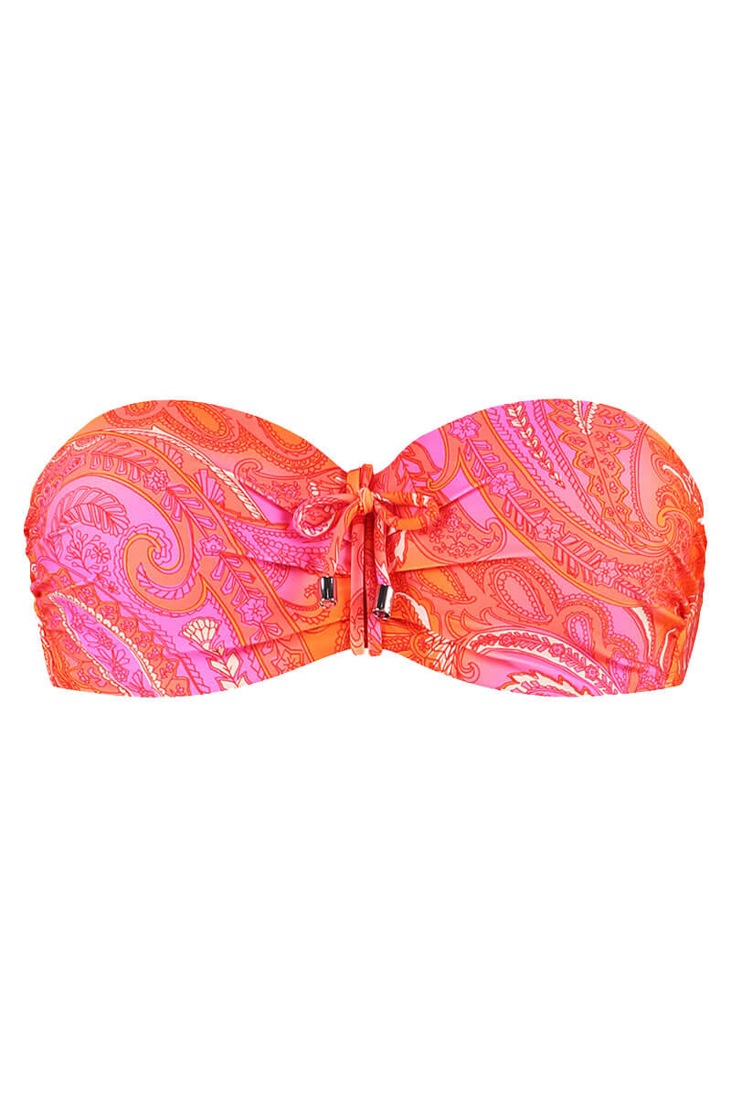 cyell voorgevormde bandeau bikinitop paisley breeze cutout strapless