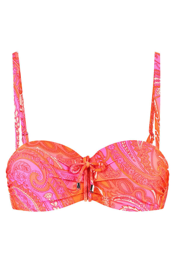 cyell voorgevormde bandeau bikinitop paisley breeze cutout straps