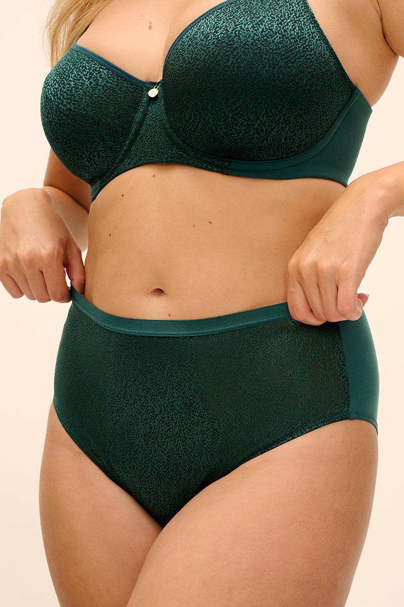 fantasie demure hoge taille slip forest green front crop