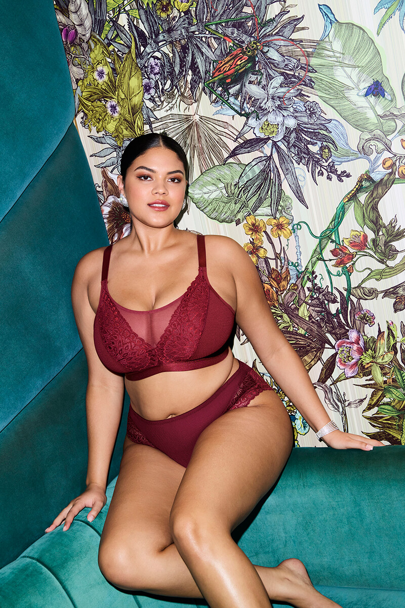 elomi tiernie bralette tibetan red fashion