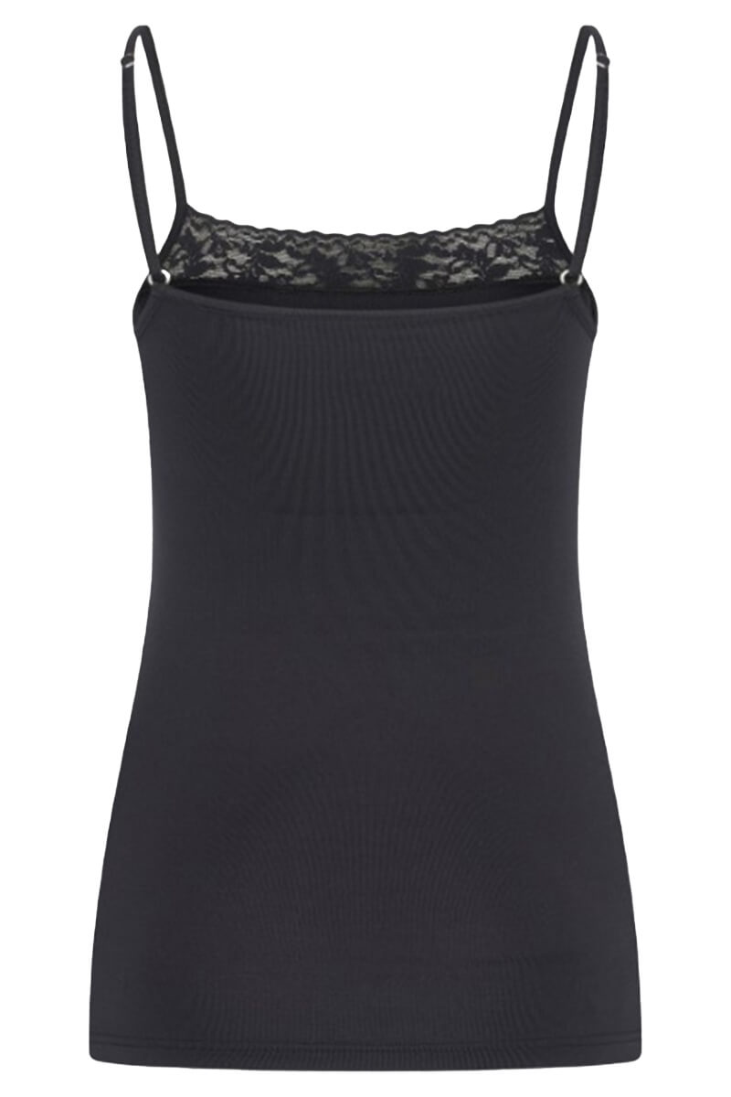 spaghetti top lace rj pure color avignon black cutout back