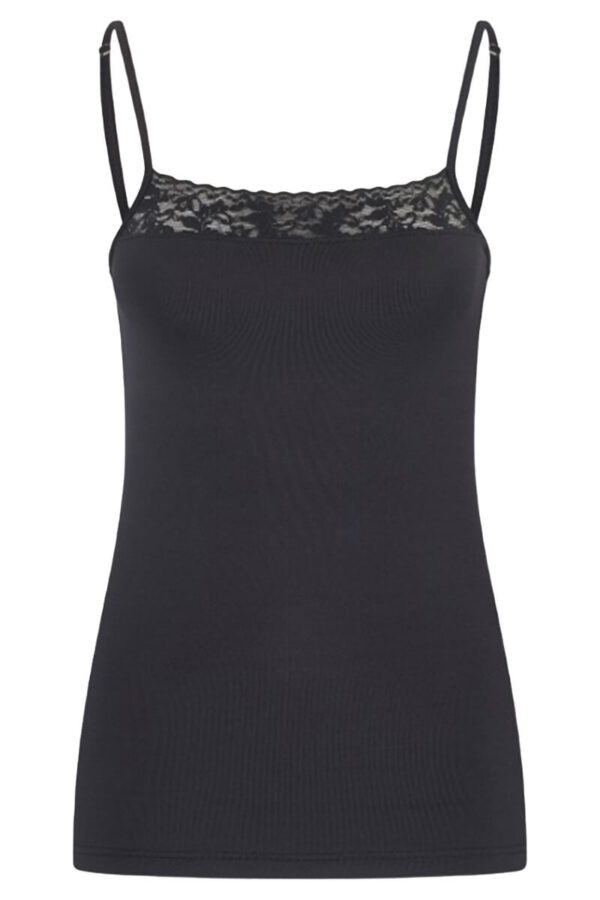 spaghetti top lace rj pure color avignon black cutout front